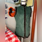 Denim & Co  Green Faux Leather Vest Photo 1