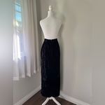 Vintage Y2K Hampton Nites Black Velvet Pencil Maxi Skirt w/ Left Side Slit Size undefined Photo 5