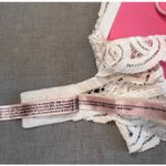 Victoria's Secret  Pink Push Up Bralette Bra Med (34CD-36AB) High Neck White Lace Photo 7