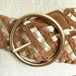 Fossil Vintage  Oversized Woven Metallic Leather Statement Belt Big Buckle Size S Photo 1
