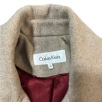 Calvin Klein Women's Double Breasted Peacoat Tan Wool Blend Size 14 Photo 3