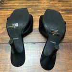 Olivia Ferguson Square Toe Cushion Top Cross Open Toe Women’s 7.5 Heels Black Photo 3