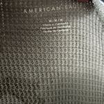 American Eagle  Olive Camo Vneck Relaxed Fit Waffle Knit Thermal Top Size Medium Photo 5