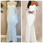 Lulus NWOT  Everlasting Desire White Mesh Pearl Off-the-Shoulder Maxi Dress Photo 1