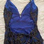 Navy Blue Mermaid Prom Dress Photo 2