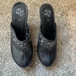 Fashion Bug Y2K  8.5 Faux Leather Studded Black Clogs Trendy Boho Grunge Indie Photo 2