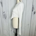 The Vintage Shop Women's Sz M White Long Sleeve Knit Corset Ribbed T-Shirt Photo 4