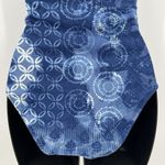 Garnet Hill  Floral One Piece One Shoulder Swimsuit‎ Blue Ruched Sides Size 6 Photo 5