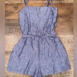 Cynthia Rowley 100% Linen Tie Waist Adjustable Straps Back Zip Romper Photo 8