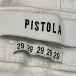 Pistola  White Raw Hem 5 Pocket Cropped Stretch Denim Jeans 29 Waist Photo 10