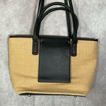 Tan & Black Woven Fabric Shoulder Purse With Side Phone Pocket Photo 1