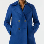 Harris Wharf London 100% Wool Double Breasted Pea Coat Navy Blue Size 42 IT M US Size M Photo 0