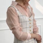 Storets White Tweed Mermaid Midi Dress Photo 2