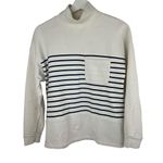 Madewell Size XS Sweatshirt Resourced Cotton Mockneck Pocket Nautical Stripe Photo 1