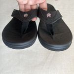 High Tide Black Sandal Flip Flop Comfort Tropical Beach Floral Size 9 Photo 3