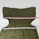 ZARA Green Linen Strapless Smocked Open Back Blend Cut Out Maxi Dress Size Large Photo 4