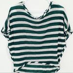 Kirra  Green & White Stripe Mesh Blouse! Photo 3