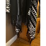 Chico's 2010s Chico’s Black Tribal Fringe Knit Open Cardigan Wrap Size 3 XL Photo 5