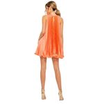 Mac Duggal  Size 4 NEW Orange Pleated Halter Neck Flowy Mini Trapeze Dress 49636 Photo 1