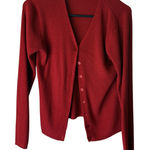 Yarnworks ‎ Sweater Cottage Medium Button Knit Cardigan Classic Ribbed Vintage Photo 0