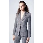 Smythe NWT | Portrait Neck Blazer in Prince Of Wales | 2 Black Photo 15