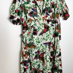 Derek Lam 10 Crosby Buffy Belted Bird Print Shirt Dress Womens Linen Size 6 White Photo 5