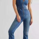 Free People Women's CRVY 2nd Ave One Piece Denim Jumpsuit Size 14 Photo 0