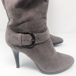 Worthington Gray Faux Suede Knee Length Heel Boots Size 9 Photo 9