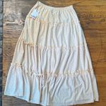 Eyelet Tiered Vintage Ruffle Maxi Skirt (1) White Photo 6