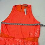 Alice + Olivia  Cara Sleeveless Coral Orange Sequin Mini Dress SZ 14 Back Zip NEW Photo 8