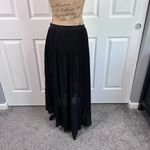Arden B Sz M Black Fully Pleated Chiffon High Low Maxi Skirt Photo 1