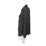 Who What Wear  Women's Black/Gold Polka Dot Button Down Blouse Size M Photo 4