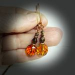 Handmade Gorgeous Fall Jewelry Set Amber Brown Green Orange Photo 2