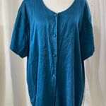 Victoria's Secret Women's  Teal Silk Pajama Top L Photo 0