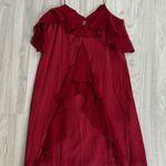 Haute Hippie  Silk Chiffon Bibi Ruffled Slip Dress – Heart Red – Size 2 – NWT Photo 7