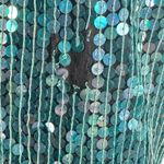 Scala Vintage 80s 90s Silk Beaded Sequined Mermaid Blouse Size Small Teal Photo 7