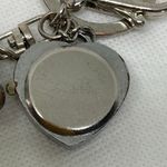 Alexis Bendel Clip On Purse Fob keychain silver Tone heart shaped watch running Photo 6