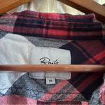 Rails Hunter Plaid Flannel Button Up Shirt White Indigo Blue Blush $148 Size XS Red Photo 3