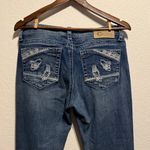 Charme Indigo Boot Cut Jeans Two Tone Raw Hem Distressed Embroidered Pockets 28 Blue Photo 7