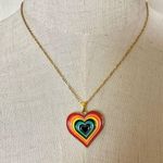 Colorful heart pendant necklace Photo 1
