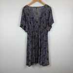 Torrid Cover-Up Dress Women 0 L Multi Medallion Floral Smock Waist Surplice Neck Photo 1