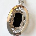 Whiting & Davis Whiting Davis Carved Stone Pendant Silver Tone Chain Photo 3