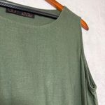 Fat Face 10 Linen Army Green Midi Dress Scoopneck Pockets Tie Front Summer Beach Photo 2