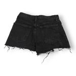 We The Free  Womens Shorts‎ Size 25 Black Buttonfly Distressed Black Denim Jean Photo 1