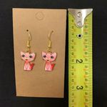 Y2K pink cat handmade earrings NWT Photo 1