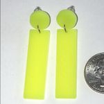 Neon Yellow Boho Retro Dangling Pierced Earrings Photo 1