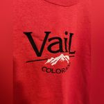 Vintage Vail Colorado Embroidered Crewneck Sweatshirt Size Medium Red Black Photo 2