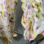 Future Collective One Shoulder Maxi Dress M Watercolor Print Linen Blend‎ Yellow Size M Photo 8