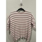 Lulus Striped Antique White Oversized V-Neck Tee Photo 2