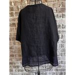 Vintage Russ Berens Mailbu USA Open Front Cape Sz L Black Linen Artsy Fe… Photo 1